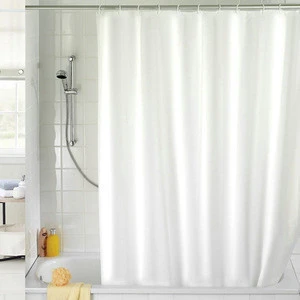 Pure color Mildew Resistant Fabric 72x72 inch Waterproof Water Repellent Antibacterial Classic hotel White Shower Curtain