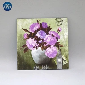 Purple Flower Decorative Oil Canvas Painting By Number Hand