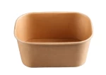 Rectangular thickened round corner takeout fast food kraft paper bowl