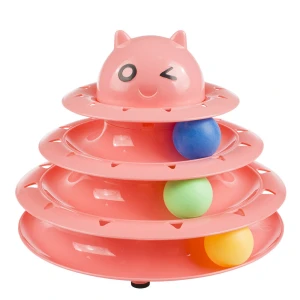 Rena Pet Hot Selling Fashion Three Layers Pet Game Accessory Cat Plastic Toy with Sounds Play Balls