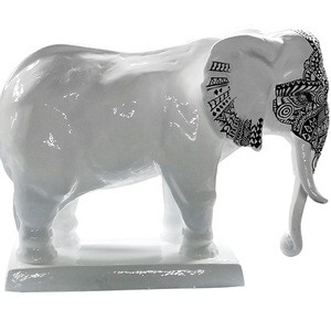 Resin high glossy white elephant statue
