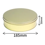 Reusable Round Custom Food Grade Metal Tin Cans Gold Embossed Biscuit Cookie Cake Candy Gift Package Brass Tin Box Container