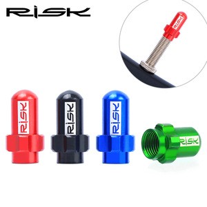 RISK 2PCS Road MTB Bike Aluminum Alloy Wheel Tire Covered Protector French Tyre Dustproof Bicycle Presta Valve Cover Dust Cover