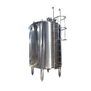 Sanitary Stainless steel  beverage juice milk vertical storage tank with wheel agitator  stirring blending storage tank