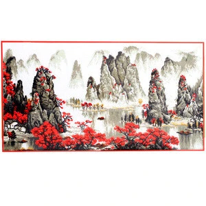 scenery printed cross stitch sets embroidery needlework canvas cross counted stitch