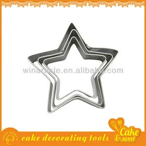 Set of 3pcs star shape baking cookie press cutter