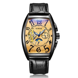SEWOR 577 Men Automatic Mechanical Watch Fashion Stainless Steel Dress Clock Self Winding Automatic Brand Wristwatch