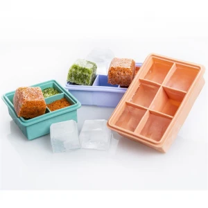 Silicone ice cube tray mold Silicone quare Shape Ice Maker with Lid BPA free silicone Ice Cube Trays