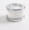 Silver Flakes Stem Round transparent crystal table decorative cheap napkin rings