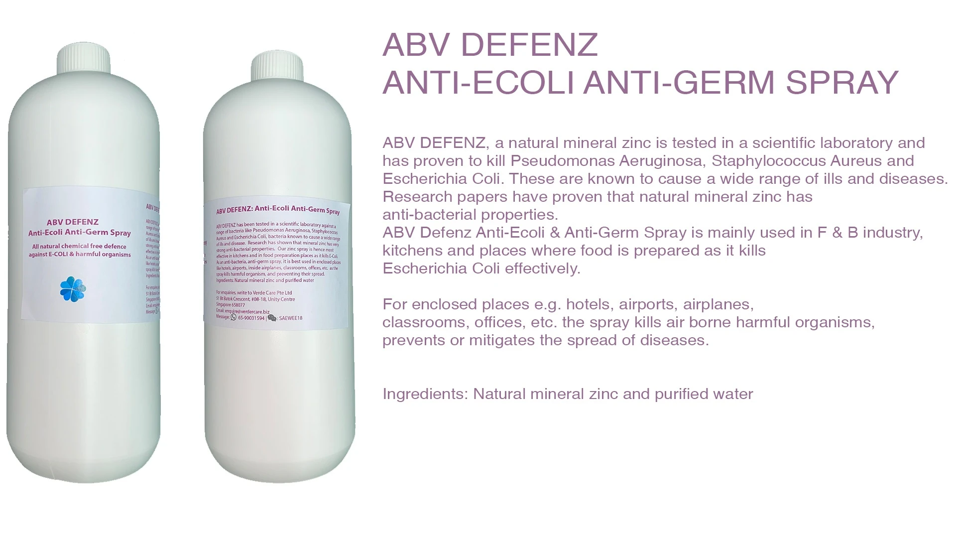 Singapore Eco-friendly Healthcare Supply Solution Spray Against Ecoli In Liquid Form