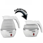 Small collapsible travel foldable electric silicone food grade electric kettle with boill dry protection