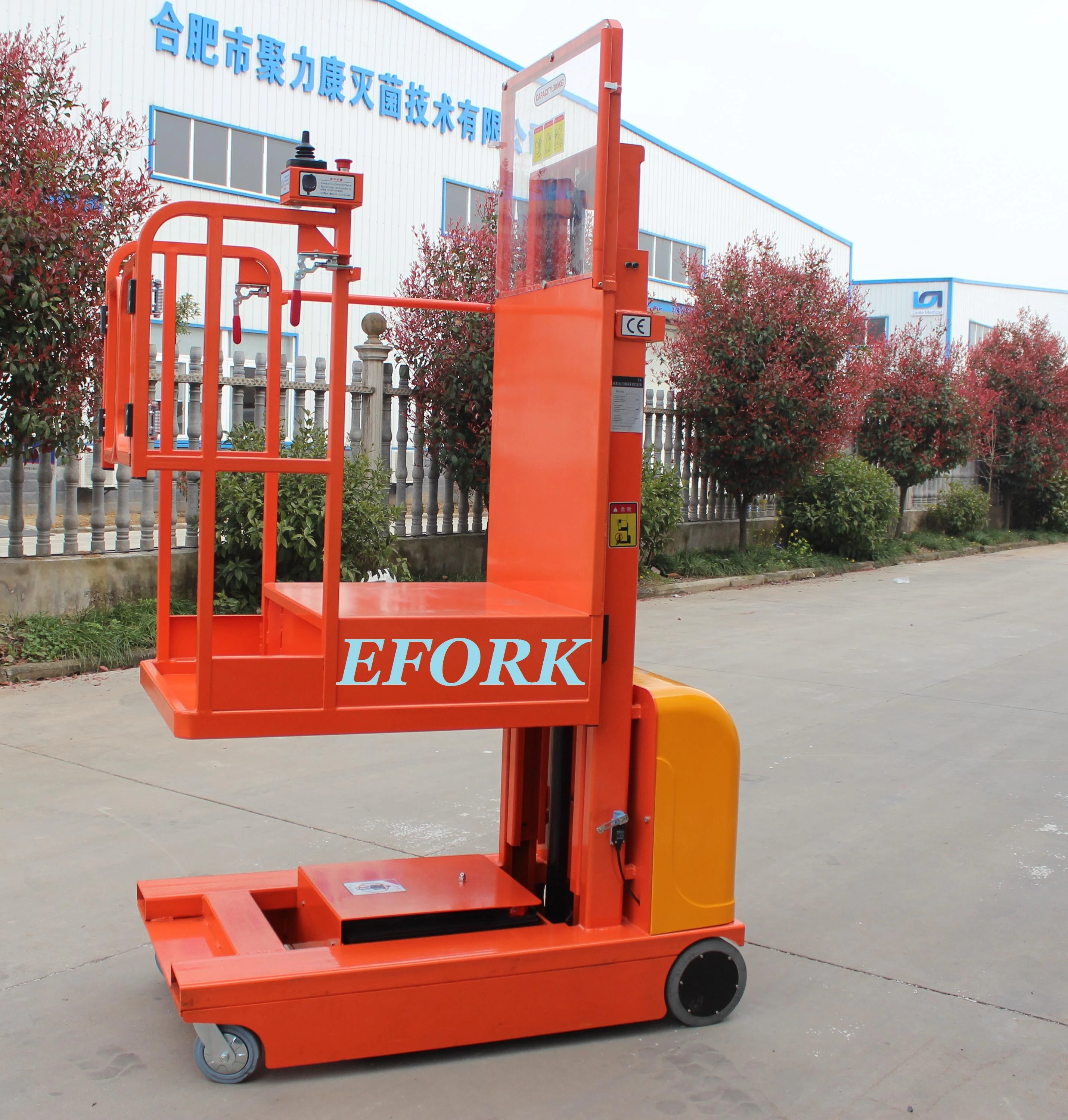 Small forklift 300 kg 4500 mm full electric order picker lift tables for warehouse trucks