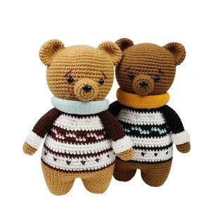 Soft baby toy stuffed knitted teddy bear crochet animal doll