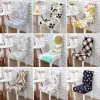 Soft Spandex Fit Stretch Short Dining Room Chair Covers With Printed Pattern Chair Seat Protector Slipcover For Home Party