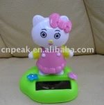 Solar car wiggler waving toy