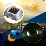 Solar Deck LED Dock Light Step Road Path Lamp Waterproof Security Warning Driveway Lights for Outdoor Fence Patio Yard Home Path