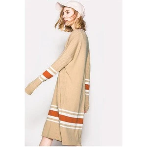 sports girl style 2018 autumn winter loose design woman knitted long casual dress