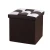 Import Square foldablestorage stool of living room splicing PU leather ottoman with button from China