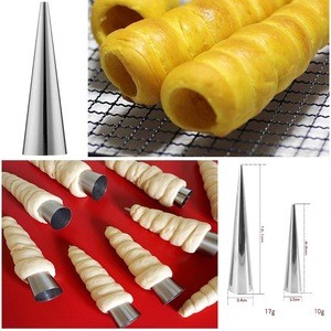 Stainless Steel Conical Tube Cone Danish Tool DIY Baking Cream Mold Pastry Roll Horn Mold Kitchen Tool