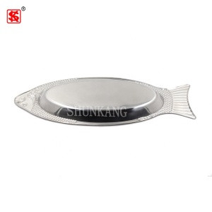Buy Stainless Steel Fish Shape Oval Plate With Fish Design Serving Dish ...