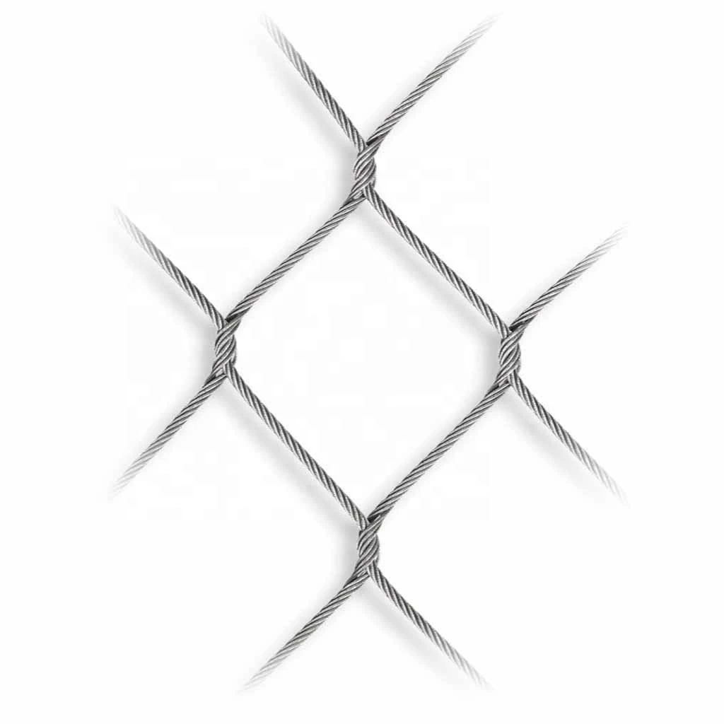 Stainless steel knotted aviary netting / Aviary Enclosure mesh / Stainless steel cable mesh