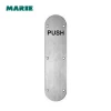 stainless steel push pull door plate with handles and sign