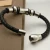 Import Stocked Supply Costume Fashion Accessory, Silver Chain Leather Bracelet from China