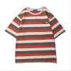 Stylish Summer Loose Half Sleeve T-shirt Trendy Versatile Striped Round Neck Top For Men Or Women