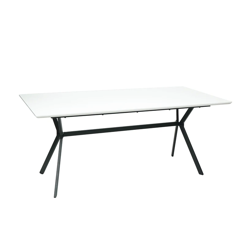 Stylish white waterproof easy install scratch reistant kitchen MDF dining rectangular table