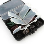 Super Deal! 1 Set Fishing Accessories Hooks,Rubber Tubes, Swivels, Beads, Sleeves,Fishing Stoppers for Fishing Tackle Box