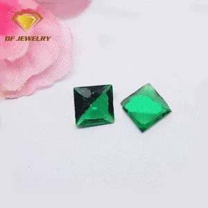 Synthetic loose green nano square emerald loose gemstones