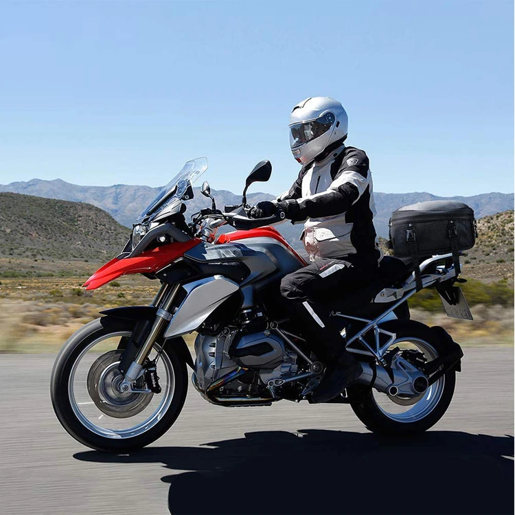 Tear Resistant Motorcycle Helmet Bag Waterproof Motorcycle Seat Bag 34L Expandable Luggage Storage Bag