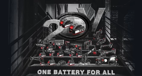 TEH 20V MAX Lithium Ion Battery Power Tools Black Drill Driver Impact Combo Kit Brushless Cordless Drill Set