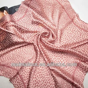 the latest leopard print fashion square women silk neckwear