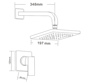 Thermostatic &amp; pressure balance Shower faucet bathroom concealed rainfall shower set