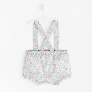 Toddler clothes floral pinafore baby girl bloomer shorts with suspenders