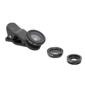 Top quality cell phone lens kit Universal Clip on 3in1 lens Fish eye Macro Wide Angle cell phone lens adapter
