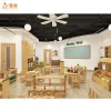 Top Quality Solid Birch Wood Storage Shelving Cabinet Kindergarten Children Tables Chairs Baby Furniture classroom Furniture