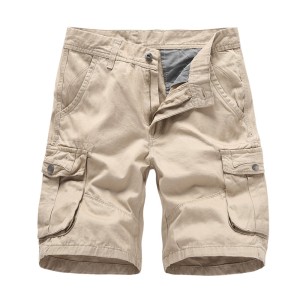 Top Quality Summer Loose Casual Mens Workout Shorts With Pockets Zipper Solid Cargo Men Shorts