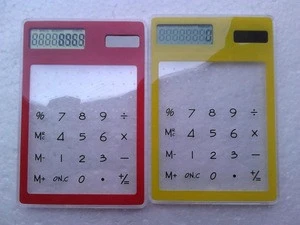 Transparent calculator student stationery ultra-thin solar mini portable calculator