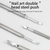 Trending Beauty Products 2024 New Arrivals Stainless Steel Titanium Manicure Pedicure Nail Art Tool Rainbow Cuticle Nail Pusher