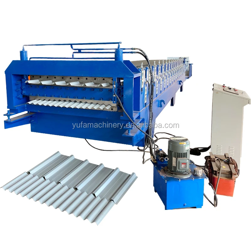 Trinidad and Tobago corrugated and trapezoid double layer roll forming machine