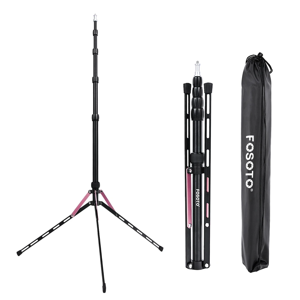 USA FREE SHIPPING FOSOTO FT-190B RED 7.2ft Aluminum  Alloy Portable Light Stand with Carry Bag for Photography Studio Equipment