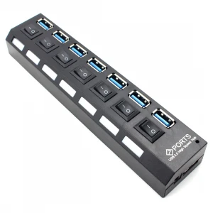 USB 3.0 high speed HUB  with On/Off Switch 7 Ports  Expander Multi USB Splitter