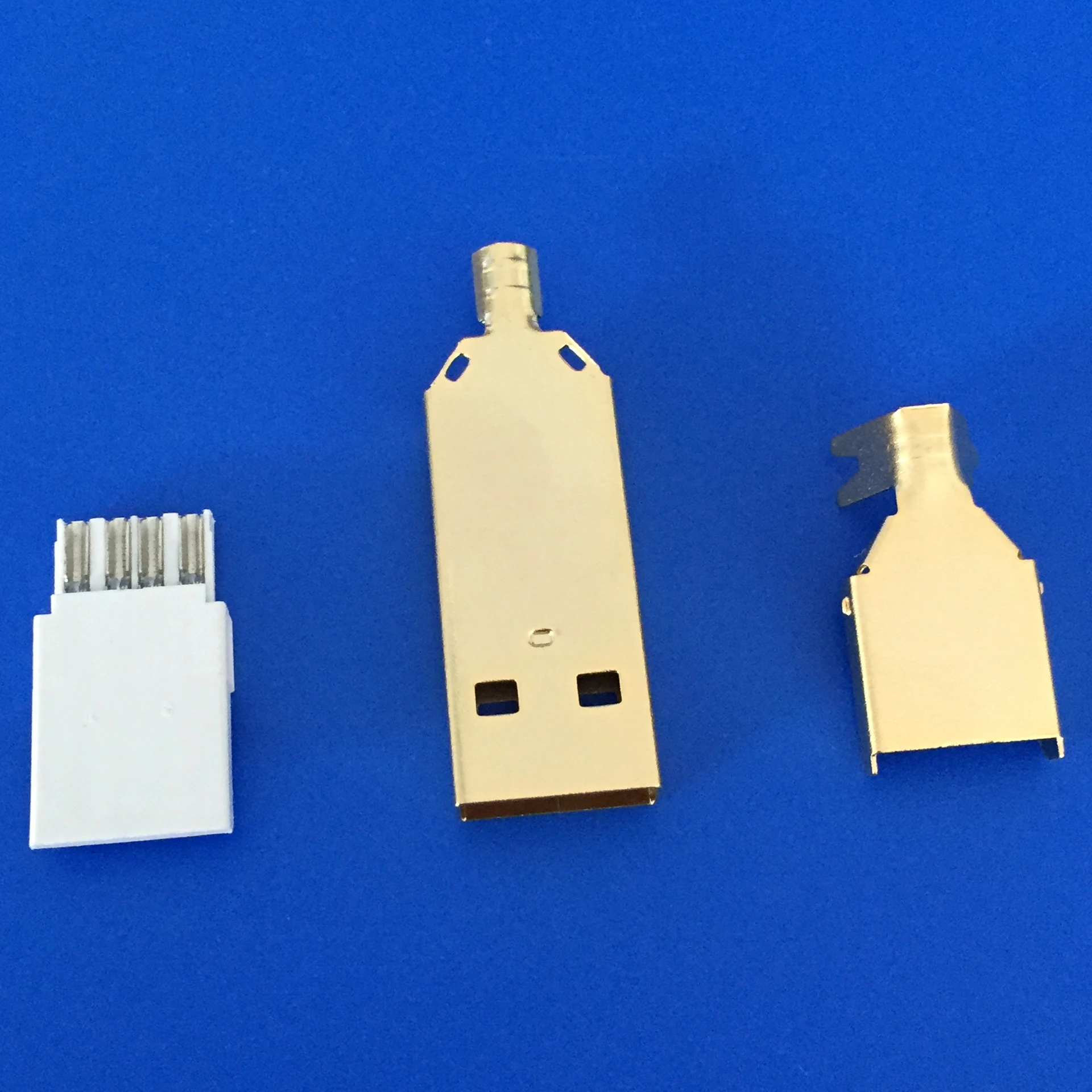 usb connector gold plating DIY USB 2.0 A type male plug connector wire bonding