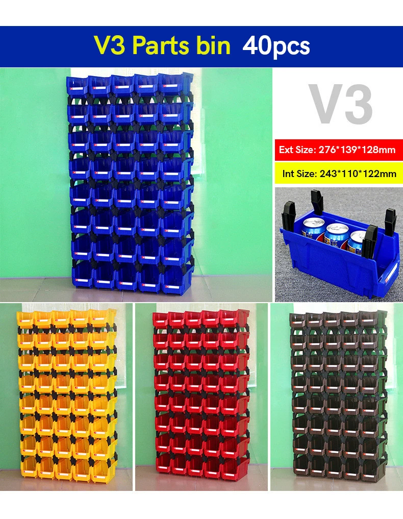 V3- 1428 276*139*128mm Hot Sell Shelf Bins Plastic Storage Containers Toy Socks Shelf Storage Bins Boxes For Shelves