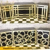 Various kinds of pattern carved gold stainless steel bar counter table with led light