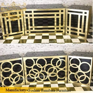 Various kinds of pattern carved gold stainless steel bar counter table with led light