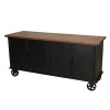 Vintage style durable movable black reclaimed wood sideboards