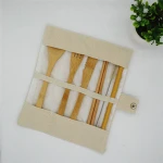 WanuoCraft Bamboo Reusable Travel Cutlery Flatware Set Bamboo Utensils